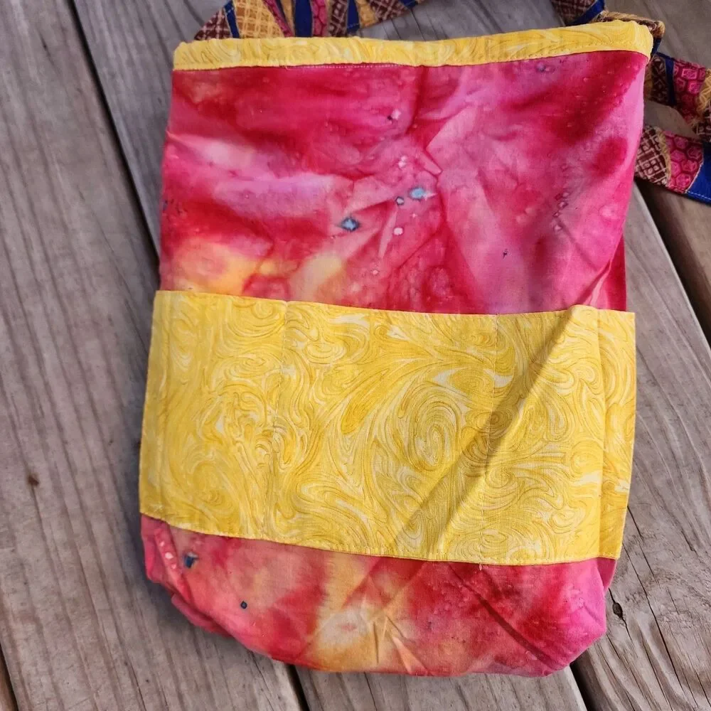 Handmade African Print Medium Sz Ruffle Giraffe Shoulder Hand Tote Bag 12.6x10.6